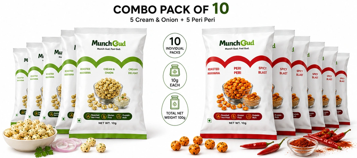 Combo – Roasted Peri Peri & Cream & Onion Makhana (10 x 10g)